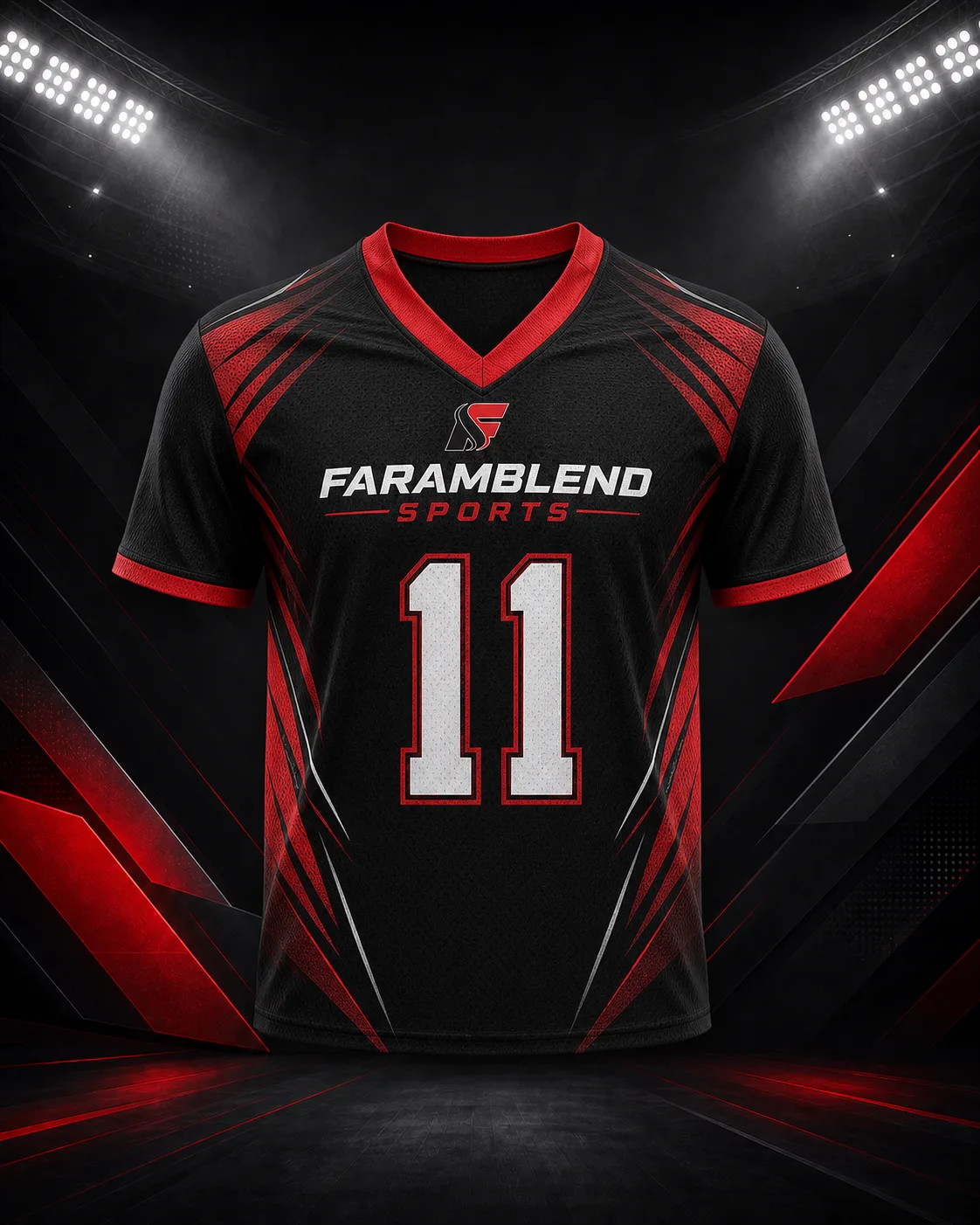 Sublimated V-Neck Football Jersey — Custom American Football Jerseys | Faramblend Sports