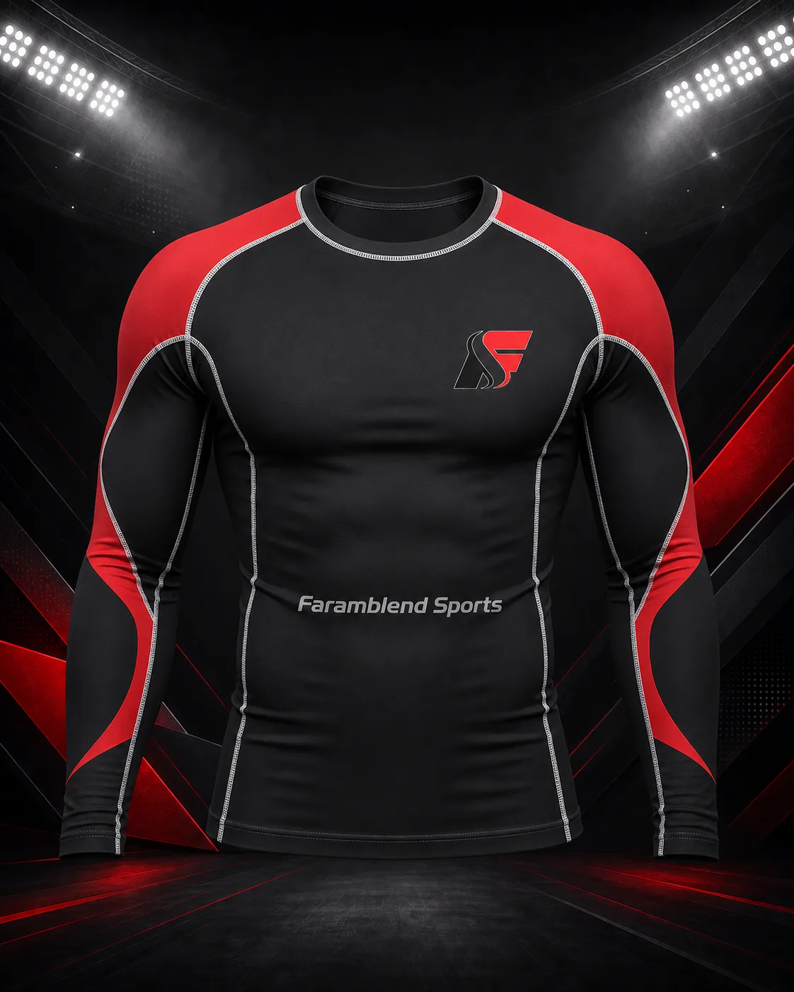 Long-Sleeve Wrestling Compression Top — Custom Wrestling Compression Wear | Faramblend Sports